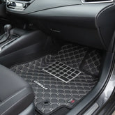 Diamond-Stitched Leather Car Floor Mats – Universal Fit, Waterproof & Anti-Slip